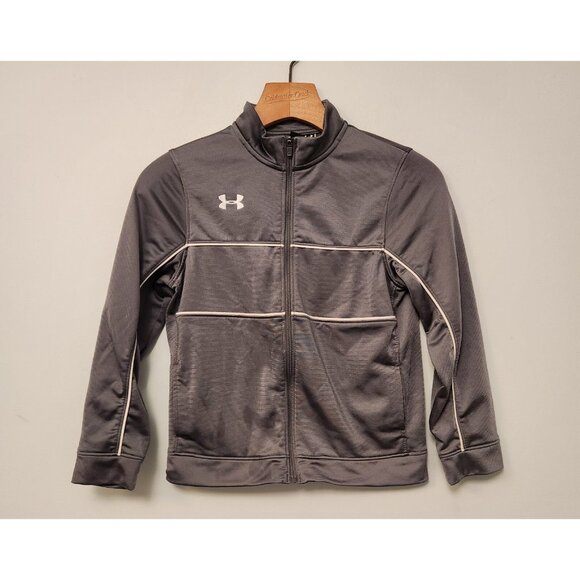 Under Armour Boys Full Zip Gray Track Jacket Size Youth Size Small EUC - Picture 2 of 11